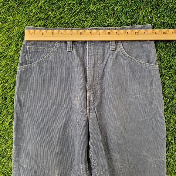 Vintage 70s Wrangler Bootcut Corduroy Pants 27x31 Faded Blue - Picture 14 of 16